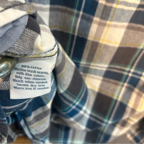 Urban Pipeline Blue Green Cotton Flannel Size S - Picture 12 of 13